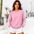 thumbnail image 5 of MSJUHEG Pullover Sweatshirts For Women, Oversized Striped Crewneck Drop Shoulder Top, Loose Fit Casual Sweatshirt for Everyday Fall Outfits A1 Pink XL, 5 of 6
