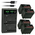 thumbnail image 1 of Kastar 4-Pack NP-F980EXP Battery and LTD2 USB Charger Compatible with Aputure Amaran AL-H198 AL-M9 LED Video / Photo Camera Light, , Z Cam E2-F8 Full-Frame 8K Cinema Camera, 1 of 9