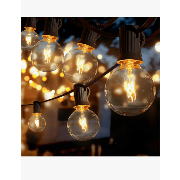 Guirnalda De Luces Exterior, 15metros 25+2 Focos Vidrio
