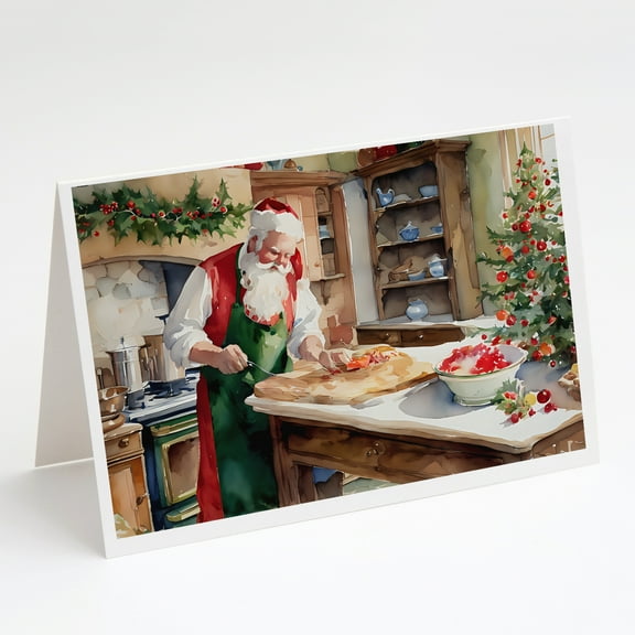 Cookies with Santa Claus Greeting Cards Pack of 8 7 in x 5 in