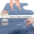 thumbnail image 3 of LAICAIW Memory Foam Toilet Bath Mat U-Shaped, 24 X 20 Inches,Soft and Comfortable, Super Water Absorption, Non-Slip, Machine Wash and Easier to Dry for Bathroom Commode Contour Rug, Denim Blue, 3 of 7