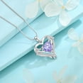 thumbnail image 5 of FJ Heart Angel Wings Necklace 925 Sterling Silver Love Heart Alexandrite Pendant June Birthstone Jewelry Gifts for Women, 5 of 6