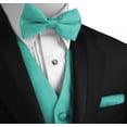 thumbnail image 4 of Men's Formal Tuxedo Vest, Bow-Tie & Hankie Set for Prom, Homecoming, Wedding, Cruise in Mint - XL, 4 of 4