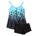 thumbnail image 4 of Yuanlong Women's Swimsuit Sets Gradient Print Bow Tie Tankini Top + Solid Color High Waist Boy Shorts Suits 2 Piece Swimwear, 4 of 5