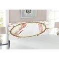 thumbnail image 2 of Baseball Headboard, Pattern of Baseball Balls Background Home Run Rules of the Game Success Score Print, Upholstered Decorative Metal Bed Headboard with Memory Foam, Full Size, Cream Red, by Ambesonne, 2 of 4