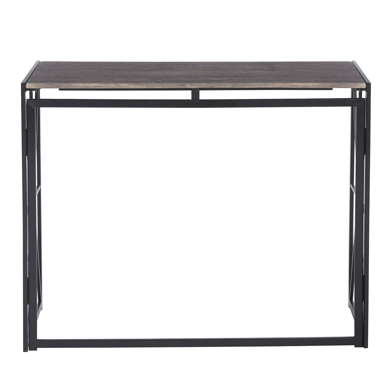 Kepooman 39.37 Inch Foldable Computer Desk, Writing Table Compact Desk Folding Table for Home Office, Brown