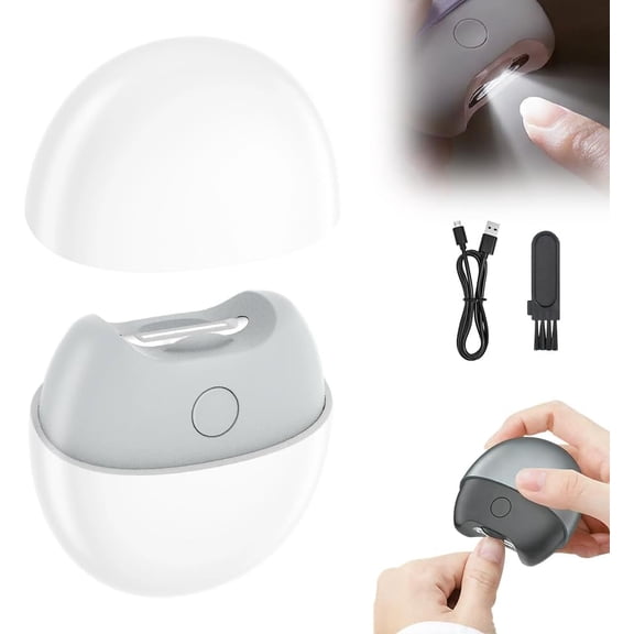 3 in 1 Automatic Electric Nail Clipper, 2026 New Electric Nail Clipper, Automatic Nail Trimmer with Light and Nail Scraps Storage, Electric Toenail Clippers for Seniors Adults (Gray)