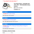 thumbnail image 2 of Turn Signal Switch - Compatible with 1976, 1978 - 1988 Oldsmobile Cutlass Supreme 1979 1980 1981 1982 1983 1984 1985 1986 1987, 2 of 2