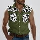 thumbnail image 1 of Camiseta sin mangas con cuello vuelto para hombre, estilo informal, con estampado del Día de la Independencia, cuello vuelto, sin mangas, bolsillos, deportiva, de poliéster, 1 of 5
