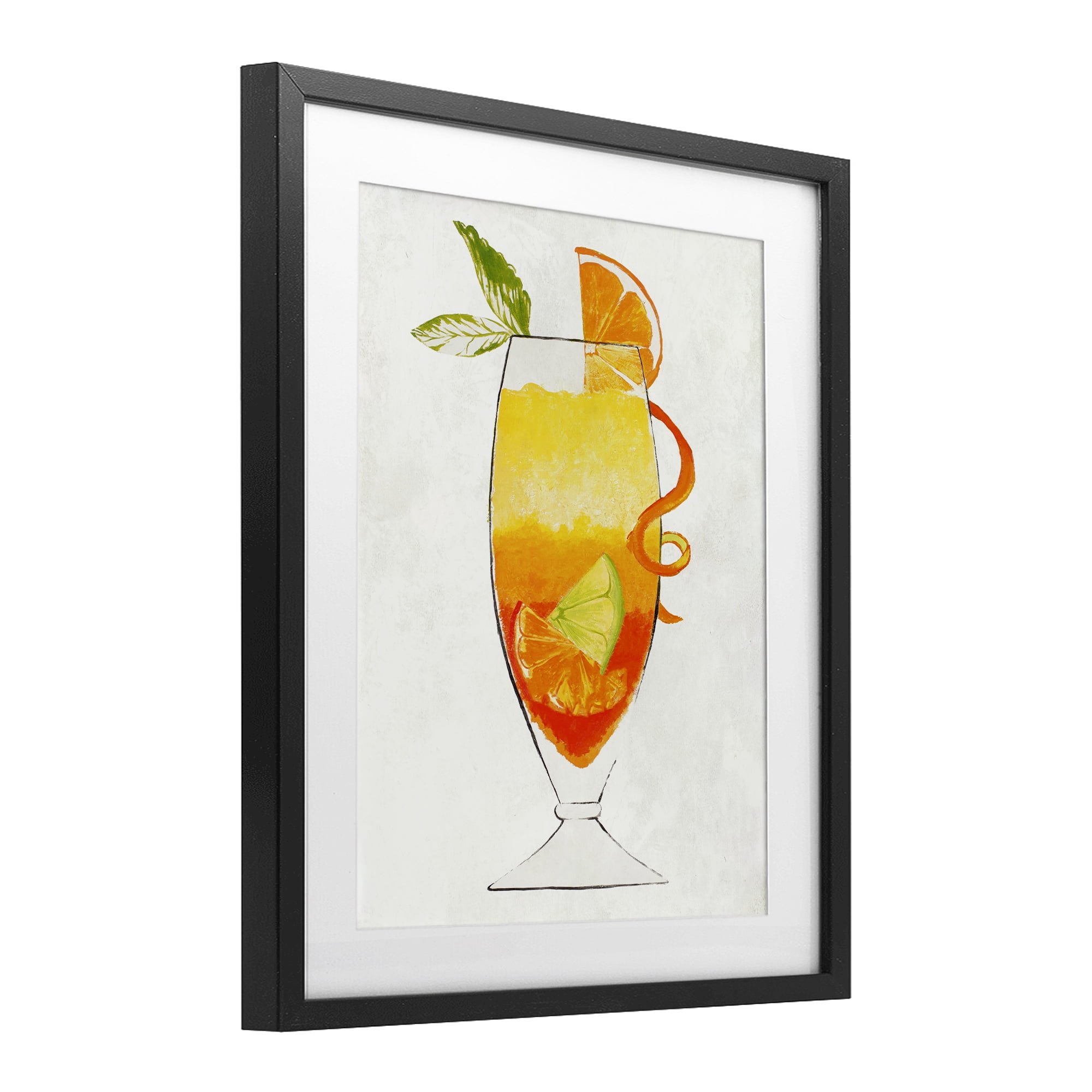 Stupell Industries Summer Cocktail Orange Fruit Black Framed Print Under Glass, design by Lorenzo Collective