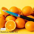 Nicole Miller Cutlery Knife Set 5Piece Rainbow Knife Set with