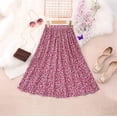 thumbnail image 4 of mgoYE Girls Floral Maxi Skirt Boho Flowy A-Line Summer Midi Skirt with Elastic Waist Size 9-10 Years Brick Red, 4 of 6