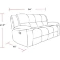 thumbnail image 3 of Pemberly Row Modern Velvet and Yarns Fabric Reclining Sofa in Opal Taupe, 3 of 9