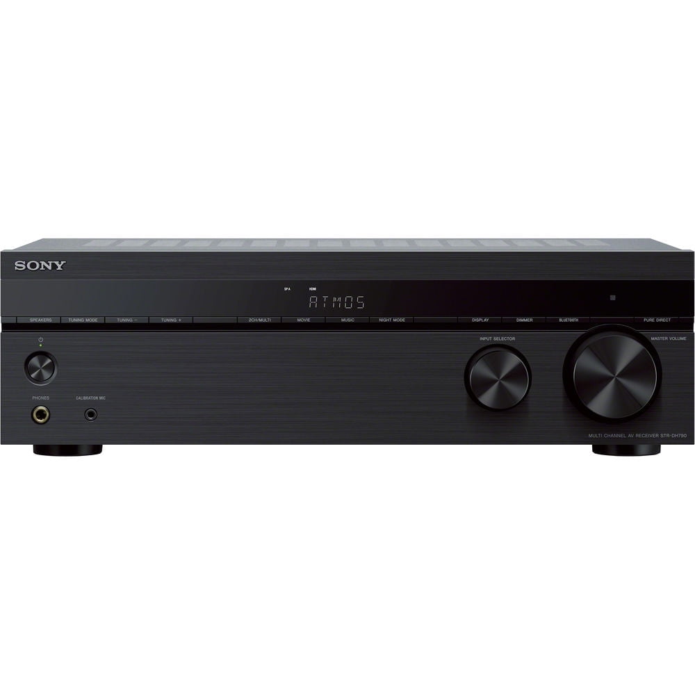 Open Box Sony STR-DH790 7.2-ch Surround Sound Home Theater AV Receiver: 4K HDR, Dolby Atmos and Bluetooth, Black