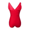 thumbnail image 6 of Push Up One Piece Swimsuit for Women with Tummy Control, Retro Ruched Ruffles, Slimming Vintage Padded Swimwear, 6 of 6