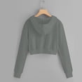 thumbnail image 4 of Abcomgle Girls Zip Up Hoodie 7-8 Cropped Long Sleeve Jacket for Kids Cute Fashion Lightweight Girls Zip Up Sweater with Pockets, 4 of 5