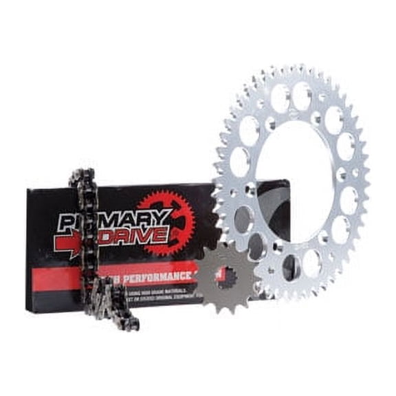 Primary Drive Alloy Kit & X-Ring Chain Silver Rear Sprocket for Honda CRF450R 2004-2008
