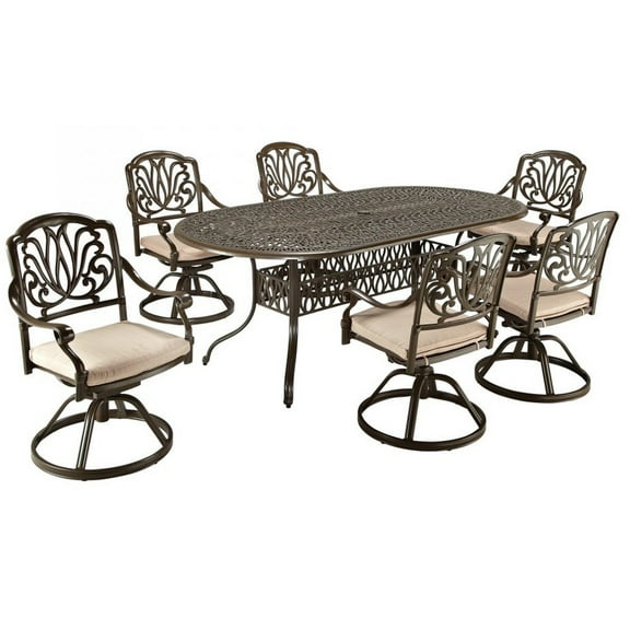 Homestyles Capri Taupe 7 Piece Outdoor Dining Set