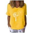 thumbnail image 2 of Pntutb Blusa informal suelta con estampado de dientes de león de manga corta para mujer Pntutb Pntutb-3300, 2 of 3