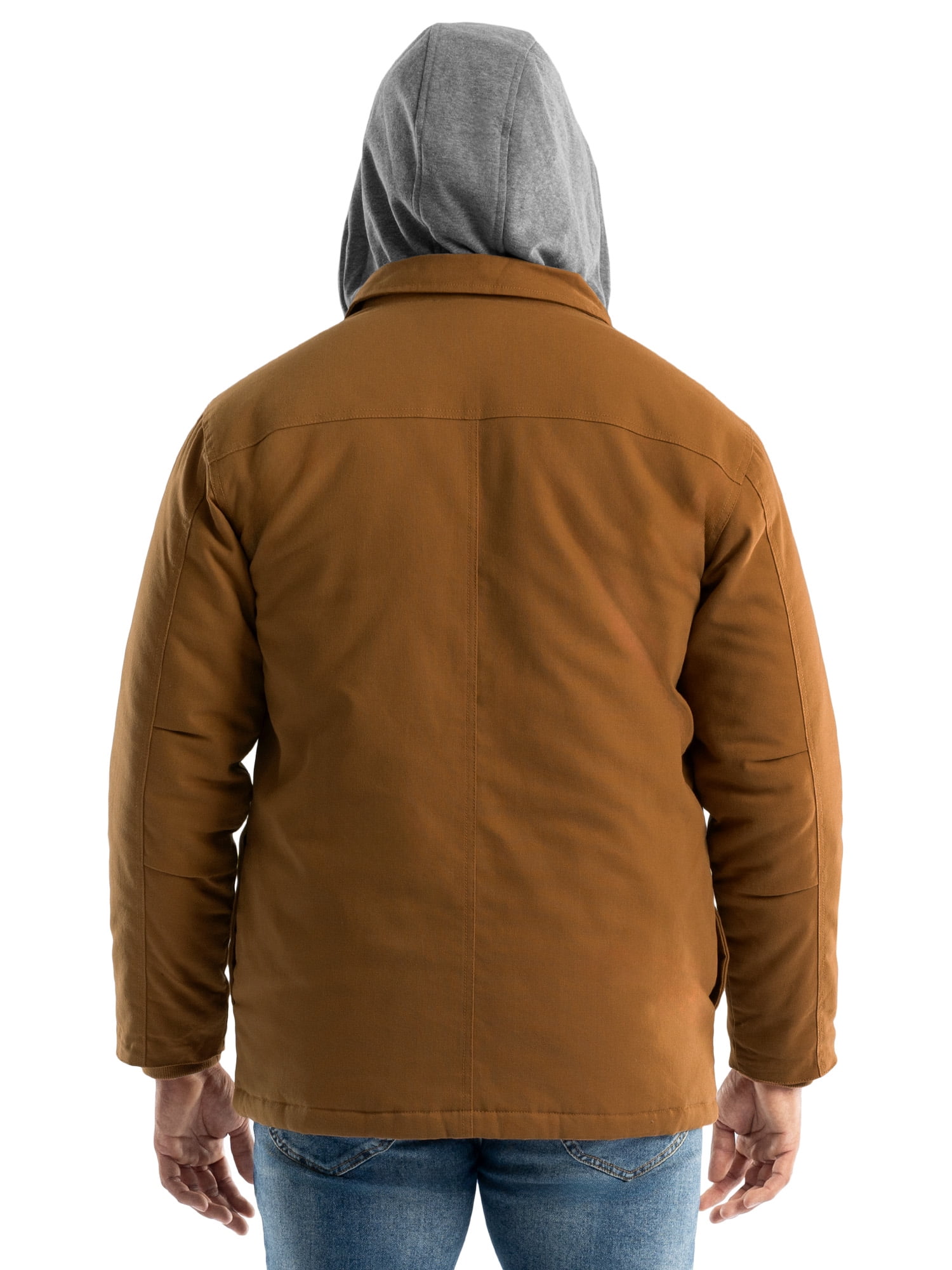 Wrangler Workwear Men's Quilted Lined Work Shirt Jacket with Hood, Size S-5XL (Men's and Big Men's)