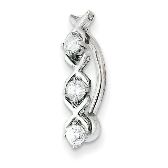 Primal Gold 10 Karat White Gold with Cubic Zirconia Xoxo Belly Dangle