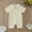 Beige, variant on Zecgelong Infant Boys Girls Short Sleeve Solid Pullover Romper Newborn Gentleman Jumpsuit Toddler Boy Rompers For Summer Size 0-3 Months