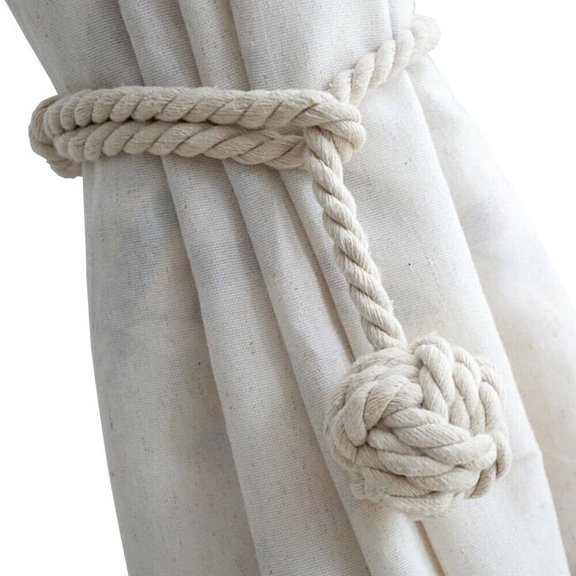 Curtain Tiebacks Handmade Curtain Holdbacks Cotton Rope Rural Knot Ball Drapery Tieback
