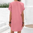thumbnail image 5 of Sakmal Summer Dresses for Women 2025 Mini Short Sleeve Shift Ribbed Pink Dresses ,Sizes S-2XL, 5 of 9