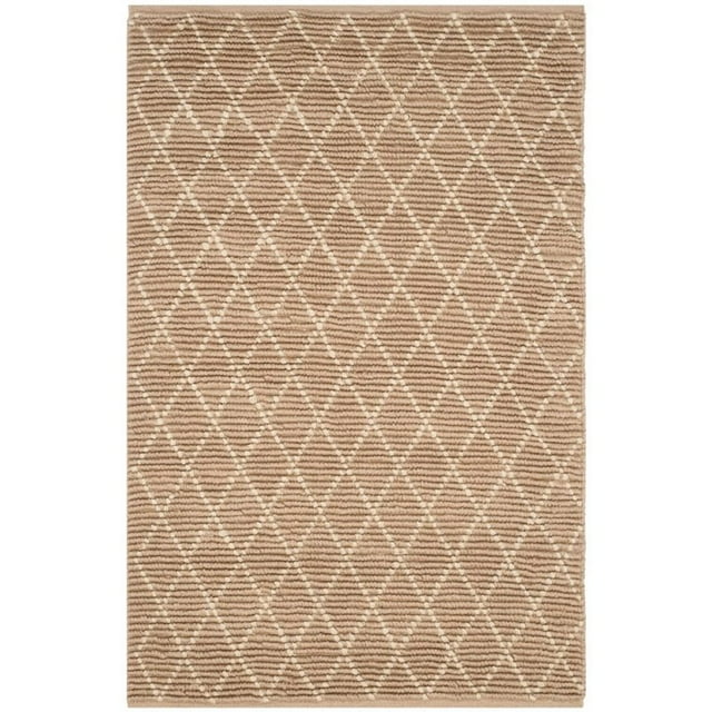 Tapis en Jute Tissé à la Main de 5' X 8' en Ivoire et Naturel