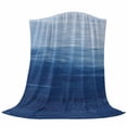 thumbnail image 6 of Navy Blue Ombre Blanket Soft Cozy Warm Throw Blanket for Couch, Plush Fuzzy Flannel Fleece Blankets for Sofa, Modern Abstract Art Ocean Oil Painting Bed Blankets Lightweight Gifts for Women, 40"x50", 6 of 9