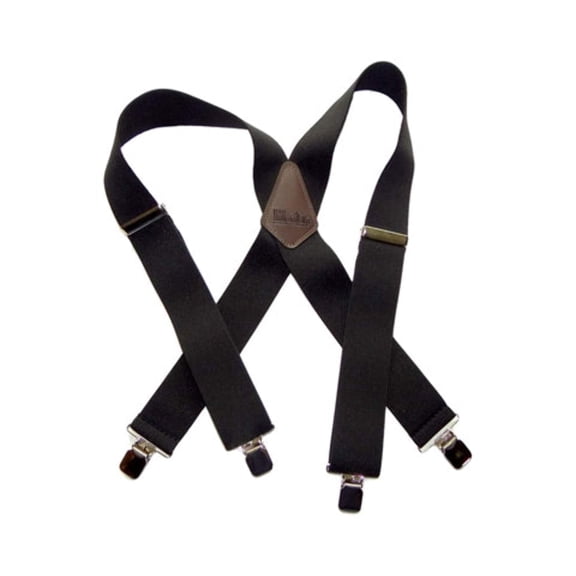 Holdup 2" Wide Black in X-back with Patented No-slip Silver Clips