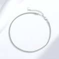 thumbnail image 3 of CHIC & ARTSY Ankle Bracelets 925 Sterling Silver Diamond-Cut Braided Rope Chain Anklet Summer Beach Foot Chain for Women, 3 of 4