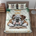 thumbnail image 2 of Bulldog Mother Book Lover Living That Dog Mom Life Happy Mother's Day Quilt Bedding Set Dog Lover Gifts Idea 1 Blanket Bed Cover 2 Pillowcases - 03004, 2 of 5