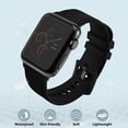 thumbnail image 4 of Rubber Watch Band Compatible with Apple watch Series Ultra 8 7 6 5 4 3 2 1 SE SE2 for Men and Women, Silicone Watch Strap with Stainless Steel Buckle for iWatch All Models, 4 of 8