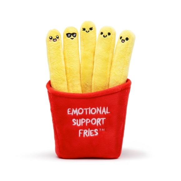 Emotional Support Fries Plush Toys by Emotional Support Pals, 5 Food Plushies with Carrying Basket