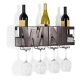 thumbnail image 1 of Danya B HG12507 Decorative Wall Mount Metal Wine Bottle & Long Stem Glass Rack, 1 of 1