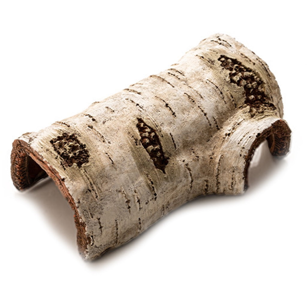 Zeiwohndc Bearded Dragon Hide Cave Safe Gecko Hides Artificial Birch Log for Tortoise