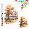 thumbnail image 1 of Con Cuentas Cuadradas 5D DIY Kit Paisaje Otoñal Del 35x45cm, 1 of 9