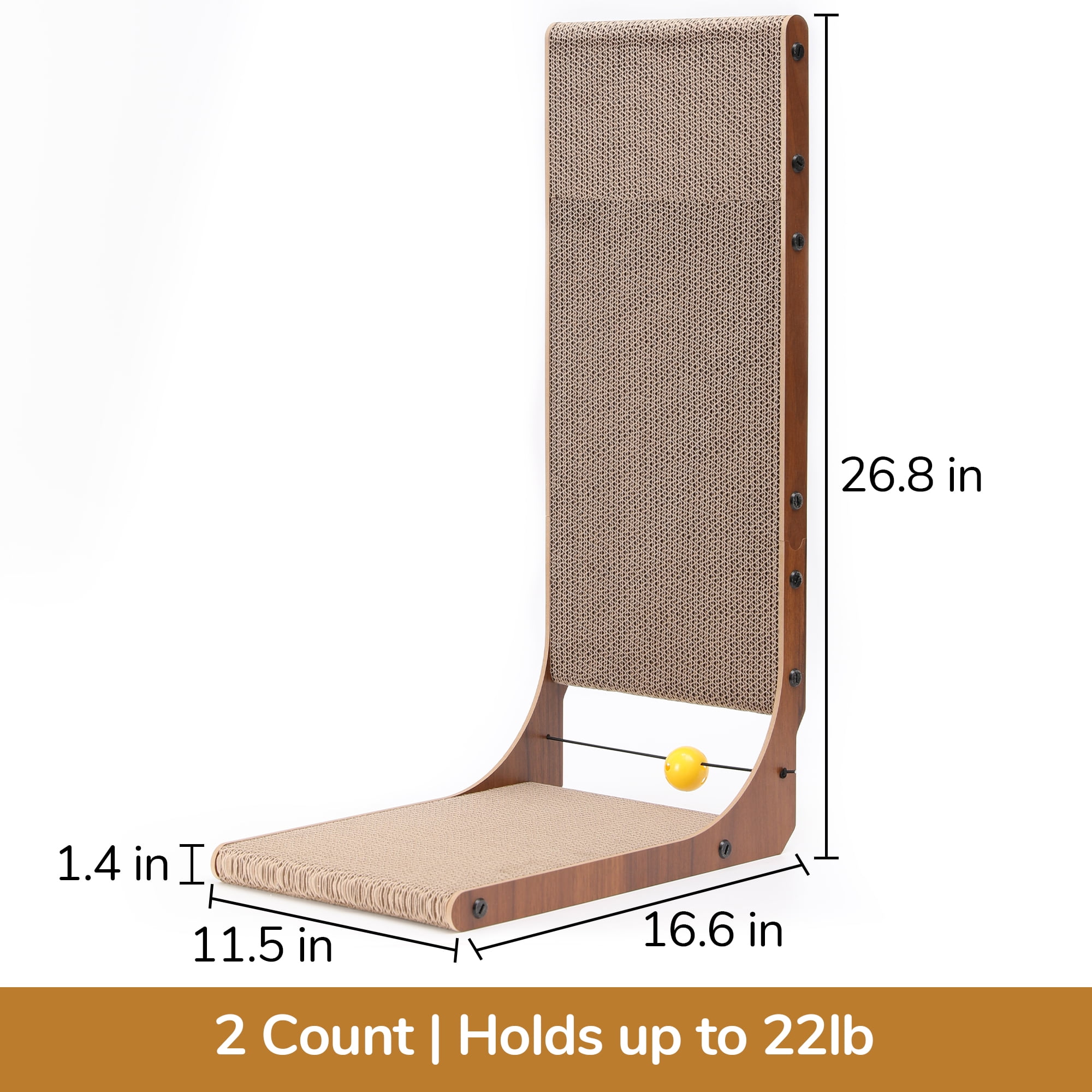 FUKUMARU Curved Cat Scratcher, 26.8 inch Cardboard Scratch Pad, 2 Pack