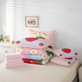 thumbnail image 5 of Manfei Red Strawberry 7-Piece Twin Bedding Sets,Floral Daisy Bedding Comforter Set,Cartoon Flower Breathable Sheet Sets,Microfiber Kawaii Room Decorative,Reversible, 5 of 7