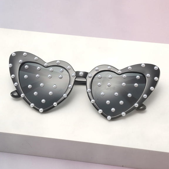 Trendy Pearl Heart Sunglasses Women Luxury Brand Love Sun Glasses Wedding Party Decoration Eyewear Y2K Retro Shades Gafas De Sol