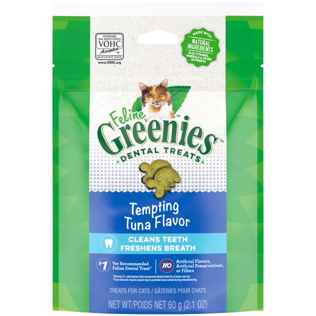 UPC: 0642863111334 | FELINE GREENIES Adult Natural Dental Care Cat Treats  Tempting Tuna Flavor  2.1 oz. Pouch