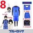 thumbnail image 1 of Jersey de bloqueo azul de Anime, ropa deportiva para Club de fútbol, disfraz de Isagi yoachi, peluca Hyoma Chigiri, Meguru, uniforme de Bachira, 1 of 4