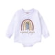 thumbnail image 1 of Gibobby Mameluco polar de invierno de manga larga para niños y niñas, Tops con estampado de letras de arcoíris de dibujos animados para recién nacidos(Blanco, 12-18 Meses), 1 of 5