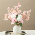 thumbnail image 5 of dajkiuy Small Artificial Flowers in Ceramic Vase 17.7" Centerpieces Coffee Table Decor, Silk Flower Arrangements for Home Decor Indoor Fake Flower Bouquet for Dining Room Kitchen Wedding,Pink, 5 of 6