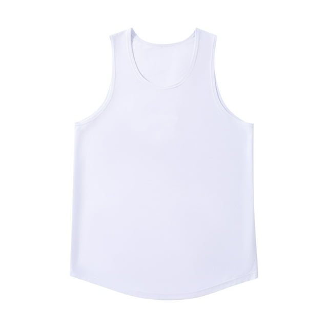 Timegard Mens Tank Tops Round Neck Sleeveless Athletic Tee Shirts Solid Color Casual Breathable Top