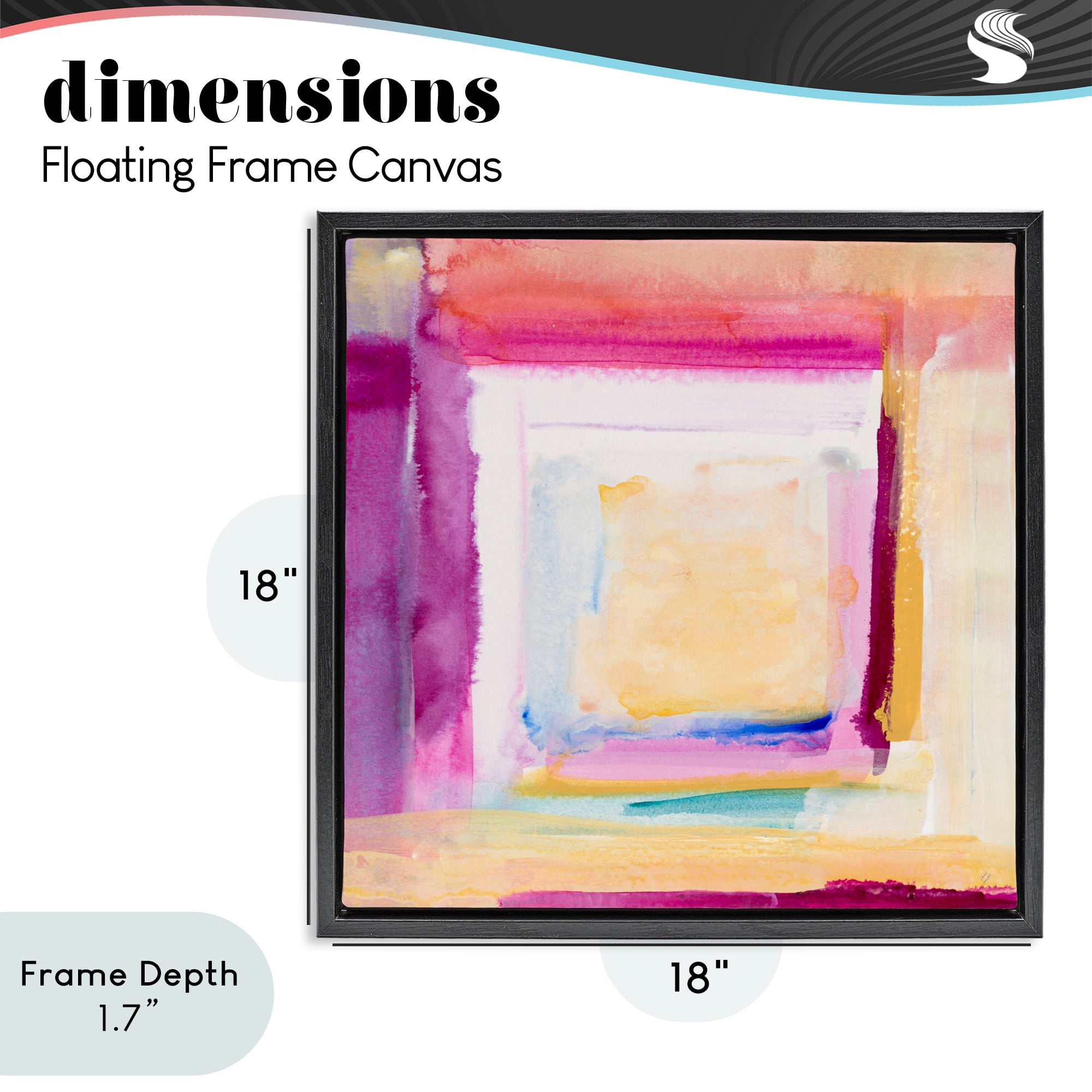 Stupell Industries Vibrant Layers New Day Black Framed Floater Canvas Wall Art, design by Lanie Loreth