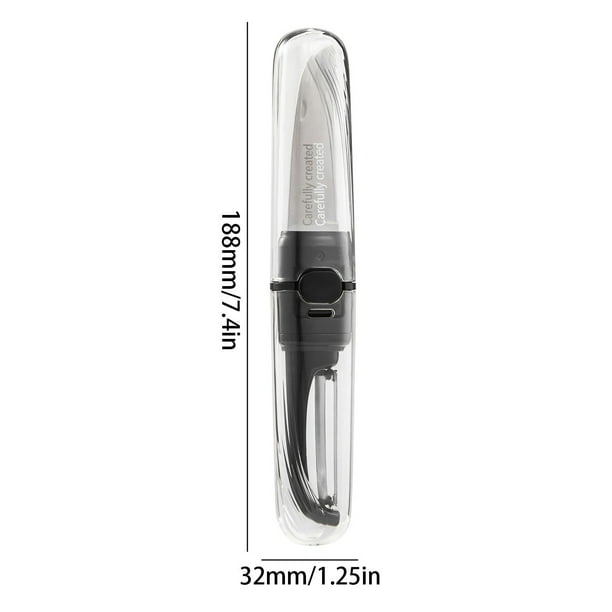 Pisexur Batería de cocina Cuchillo para frutas, pelador, raspador, plegable, multifuncional, de doble cabezal, 2 en 1, portátil, para el hogar para la cocina del hogar
