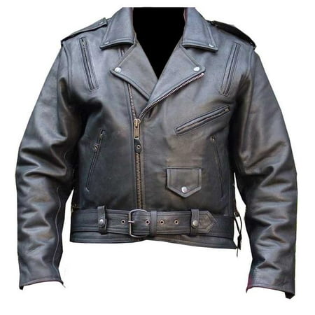 New Men’s Motorcycle Leather Biker Classic Jacket Removable (Best Leather Motorcycle Jacket Under 200)