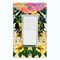 thumbnail image 1 of Metal Light Switch Plate Cover Unique Colorful Floral Butterfly Yellow Mandala BUT025, 1 of 13